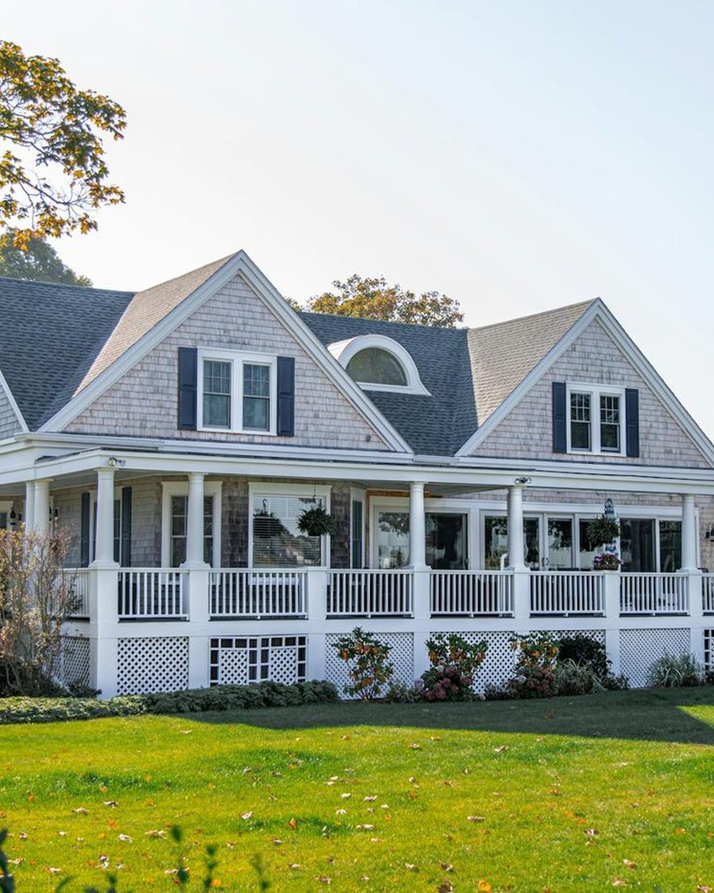A classic white farmhouse style home